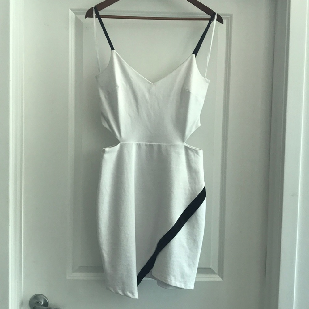 White bebe mini dress
